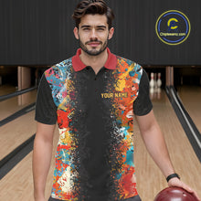 Load image into Gallery viewer, Colorful bowling jerseys Bowling Polo, 1/4 Zip Shirt for Men Custom Bowling Team shirts for bowlers NQS10566