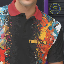 Load image into Gallery viewer, Colorful bowling jerseys Bowling Polo, 1/4 Zip Shirt for Men Custom Bowling Team shirts for bowlers NQS10566
