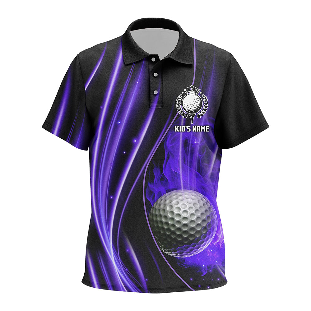 Purple and black light Kid golf polo shirts custom golf team jerseys, golf tops for Kid NQS7961