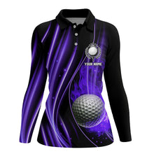 Load image into Gallery viewer, Purple and black light Women golf polo shirt custom golf team jerseys, golf tops for ladies NQS7961