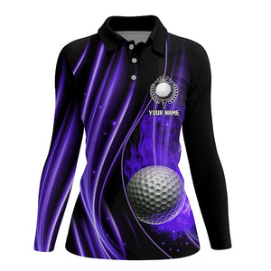 Purple and black light Women golf polo shirt custom golf team jerseys, golf tops for ladies NQS7961