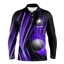 Load image into Gallery viewer, Purple and black light Mens golf polo shirts custom golf team jerseys, golf tops for men NQS7961