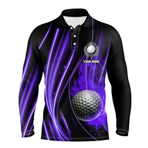 Purple and black light Mens golf polo shirts custom golf team jerseys, golf tops for men NQS7961