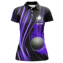 Load image into Gallery viewer, Purple and black light Women golf polo shirt custom golf team jerseys, golf tops for ladies NQS7961