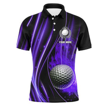 Load image into Gallery viewer, Purple and black light Mens golf polo shirts custom golf team jerseys, golf tops for men NQS7961