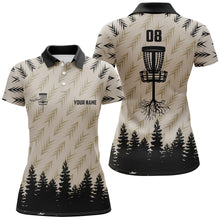 Load image into Gallery viewer, Womens disc golf polo shirt custom name and number disc golf basket camo Woods lady disc golf jerseys NQS6049
