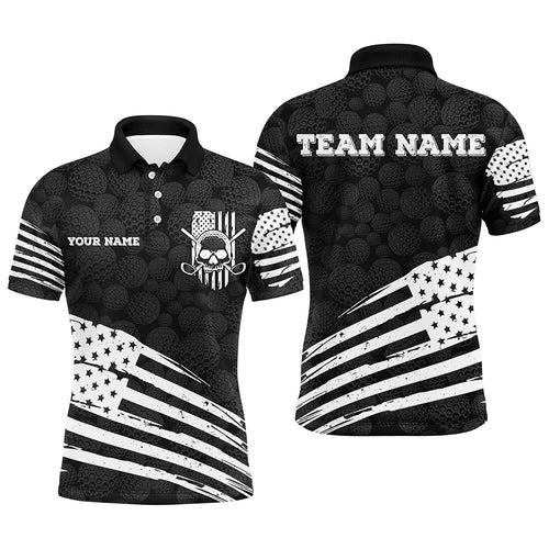 Black and White Golf camo American flag Mens golf polo shirts custom patriotic golf shirts for men NQS8594