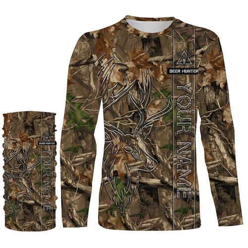 Deer Hunting tree camo Customize Name 3D All Over Printed Shirts Personalized Hunting gifts NQS2436