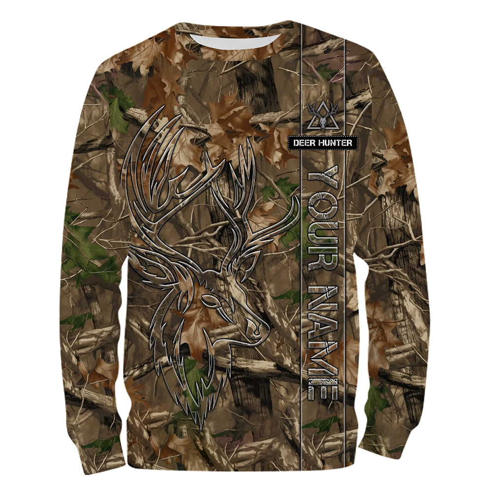 Deer Hunting tree camo Customize Name 3D All Over Printed Shirts Personalized Hunting gifts NQS2436