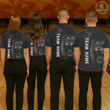 Load image into Gallery viewer, Lightning Thunder Smoke Lion Bowling Polo, 1/4 Zip Shirts For Women Custom Lion Team Bowling Jerseys NQS11162
