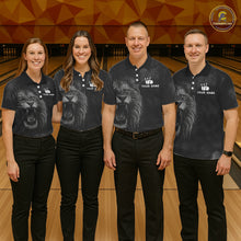 Load image into Gallery viewer, Lightning Thunder Smoke Lion Bowling Polo, 1/4 Zip Shirts For Women Custom Lion Team Bowling Jerseys NQS11162