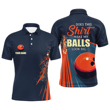 Load image into Gallery viewer, Personalized Navy &amp; orange Retro Bowling shirts for men custom Does this shirt make my balls look big NQS7723