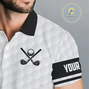 Red & white golf ball short sleeve, long sleeve golf polo shirts custom name golf gifts for men NQS10215