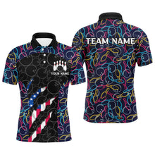 Load image into Gallery viewer, Personalized Bowling Camo American Flag Bowling Team Shirts For Men, Patriotic Bowler Outfits NQS8613