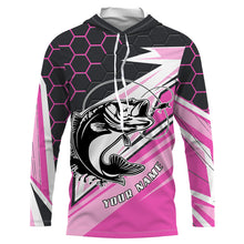 Load image into Gallery viewer, Largemouth Bass Fishing tattoo Customize UV protection long sleeves fishing shirts, Bass pink jerseys NQS5860