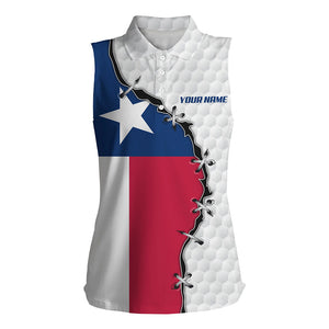 Women sleeveless polo shirts Texas flag white golf ball skin pattern custom patriot team golf shirts NQS7982