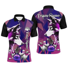 Load image into Gallery viewer, Purple Wolf Bowling Polo, Quarter Zip Shirts For Men Custom Bowling Team League Jerseys Bowler Outfit NQS8403