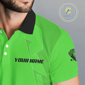 Mens golf polo shirts custom green and black golf tops for men, best golf gifts NQS10063