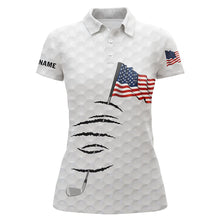 Load image into Gallery viewer, American flag golf club patriotic matching golf polos for couples Custom Valentine gift NQS3555