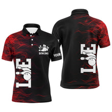 Load image into Gallery viewer, Red Flame Bowling Custom Men Bowling Polo, Quarter zip Shirts Bowling Team Jerseys Tournament NQS8411