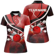 Load image into Gallery viewer, Red Galaxy Women Bowling Polo, Quarter zip Shirts Custom Bowling Team League Jerseys, Gift for bowlers NQS8415