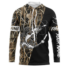 Load image into Gallery viewer, Walleye Fishing tattoo camo black version custom name performance fishing shirts NQS923