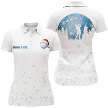 Load image into Gallery viewer, Snowflake Christmas pattern Women golf polo shirt custom Christmas golf tops for ladies, golfing gifts NQS8850