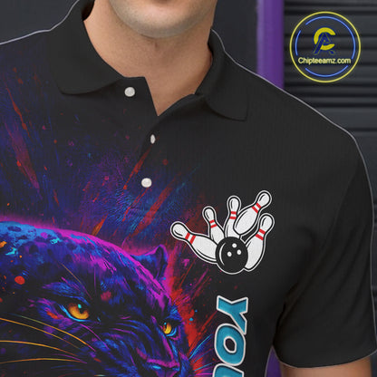 Colorful Panther Bowling Jerseys Bowling Shirt for Men Custom Bowling Team shirts for bowlers NQS11186