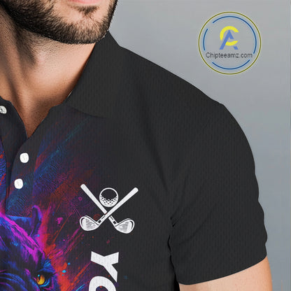 Colorful Panther Golf Polo Shirts For Men Custom Golf attire for men, Personalized team golf gifts NQS11187