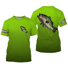 Load image into Gallery viewer, Largemouth bass fishing green scales Custom Name UV protection long sleeve fishing jersey NQS3143