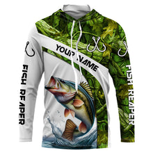 Load image into Gallery viewer, Bass fishing Green Camo UV protection Customized long sleeve fishing shirts, bass tournament jerseys NQS5130