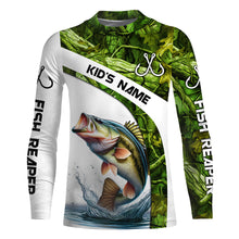 Load image into Gallery viewer, Bass fishing Green Camo UV protection Customized long sleeve fishing shirts, bass tournament jerseys NQS5130