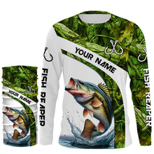 Load image into Gallery viewer, Bass fishing Green Camo UV protection Customized long sleeve fishing shirts, bass tournament jerseys NQS5130