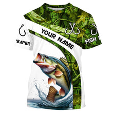 Load image into Gallery viewer, Bass fishing Green Camo UV protection Customized long sleeve fishing shirts, bass tournament jerseys NQS5130