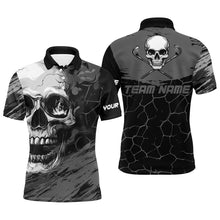 Load image into Gallery viewer, Black and Gray Skull Golf Custom Men golf polo shirts, personalized golf tournament jerseys for team NQS8426