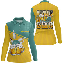 Load image into Gallery viewer, Personalized Bowling For The Beer Retro Bowling Shirts For Women CustomTeam Bowling Jerseys NQS8627