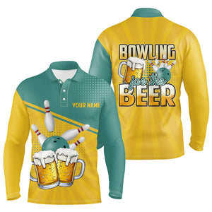 Personalized Bowling For The Beer Retro Bowling Polo, 1/4 Zip Shirt For Men CustomTeam Bowling Jerseys NQS8627