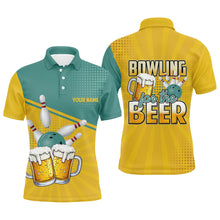 Load image into Gallery viewer, Personalized Bowling For The Beer Retro Bowling Polo, 1/4 Zip Shirt For Men CustomTeam Bowling Jerseys NQS8627