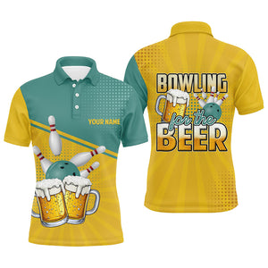 Personalized Bowling For The Beer Retro Bowling Polo, 1/4 Zip Shirt For Men CustomTeam Bowling Jerseys NQS8627