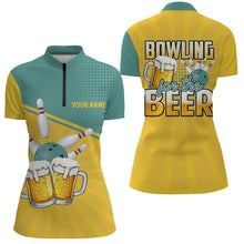 Load image into Gallery viewer, Personalized Bowling For The Beer Retro Bowling Shirts For Women CustomTeam Bowling Jerseys NQS8627