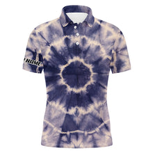 Load image into Gallery viewer, Mens golf polo shirts with tie dye pattern custom name pattern golf shirt for men, golf tops mens NQS5642