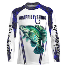 Load image into Gallery viewer, Crappie fishing blue camo Custom Funny Fishing Shirts UV Protection Gift For Fisherman NQS5650