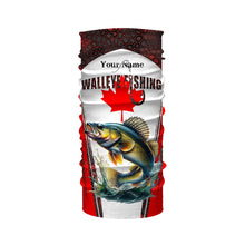 Load image into Gallery viewer, Walleye fishing red camo Custom Canadian flag UV Protection Fishing Shirts NQS5652