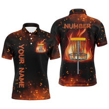 Load image into Gallery viewer, Flame Disc golf basket Polo shirts for men custom name and number team frisbee golf jerseys NQS8874