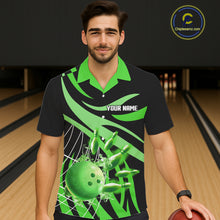Load image into Gallery viewer, Green flame Bowling Hawaiian Shirts Custom Team bowling outfit button up shirt NQS11394