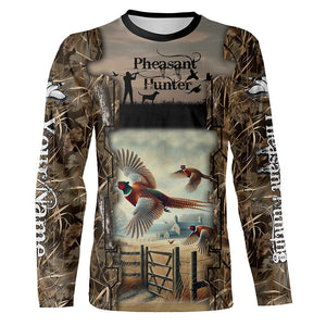 Pheasant Hunting Camo Customize Name 3D All Over Printed Shirts Personalized gift For Hunting Lovers NQS684