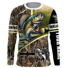 Load image into Gallery viewer, Walleye Fishing Camo UV protection long sleeves fishing shirt customized name Walleye fishing jerseys NQS687