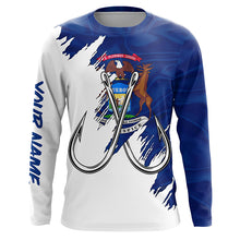 Load image into Gallery viewer, Michigan flag MI Fishing Fish Hook UV protection custom long sleeve Patriotic fishing apparel NQS8189