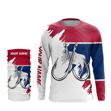 Load image into Gallery viewer, Wyoming flag WY Fishing Fish Hook UV protection custom long sleeve Patriotic fishing apparel NQS8191