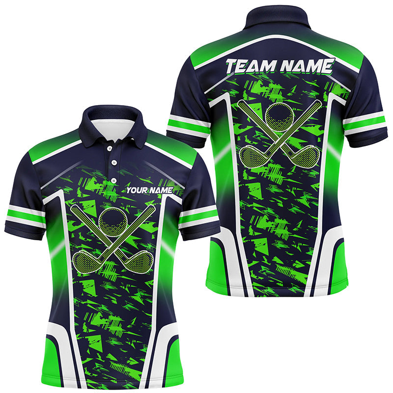 Gradient Green Camo Mens Golf Polo Shirts Custom Golf Tops for men, gifts for golf lovers NQS8195